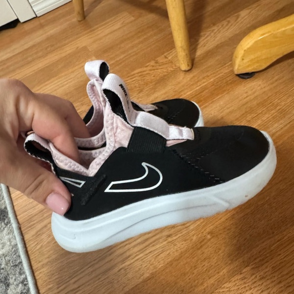 Kids Black and Pink Athletic Shoes